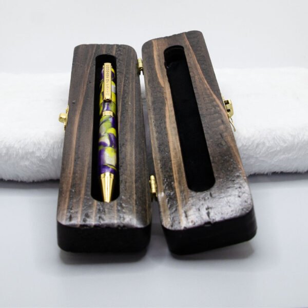 Custom Courage of Faith Ink Pen in a Custom Stained Wooden Case - Image 4