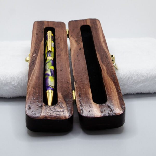 Custom Courage of Faith Ink Pen in a Custom Stained Wooden Case - Image 3