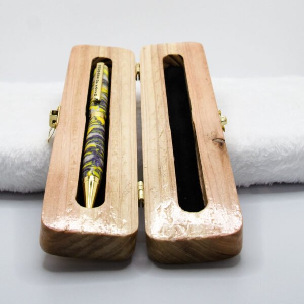 Custom Courage of Faith Ink Pen in a Custom Stained Wooden Case
