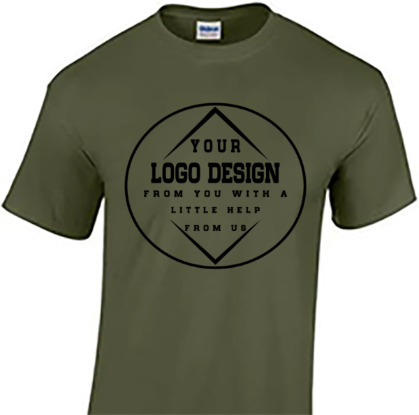 Men's Army Green T-Shirt  with Courage of Faith Logo or Custom Logo - Image 7